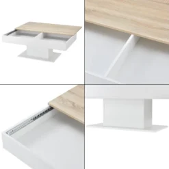 Table Basse De Salon Avec 2 Espaces De Rangement 110 Cm Effet Chêne Blanc 03_0006148 9 Table Basse De Salon Avec 2 Espaces De Rangement 110 Cm Effet Chêne Blanc 03_0006148 -Pas Cher Mobiliora Magasin table basse 8853041