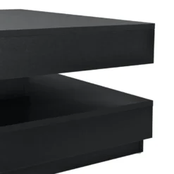 Table Basse Avec Plateau Tournant Panneau De Fibre De Bois 76 X 76 Cm Noir 03_0004129 -Pas Cher Mobiliora Magasin table basse 8853099