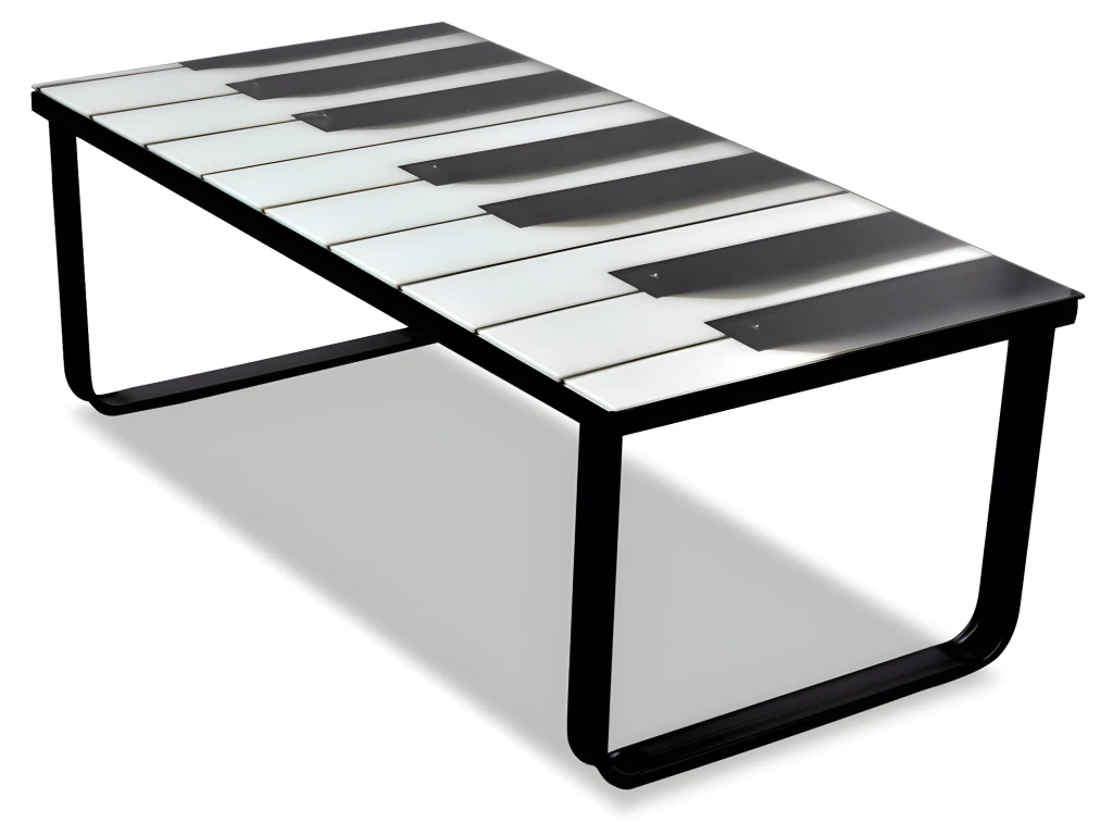 Table Basse De Salon Salle à Manger Design Verre Musique Piano 90 X 45 Cm Noir 0902026 3 Table Basse De Salon Salle à Manger Design Verre Musique Piano 90 X 45 Cm Noir 0902026