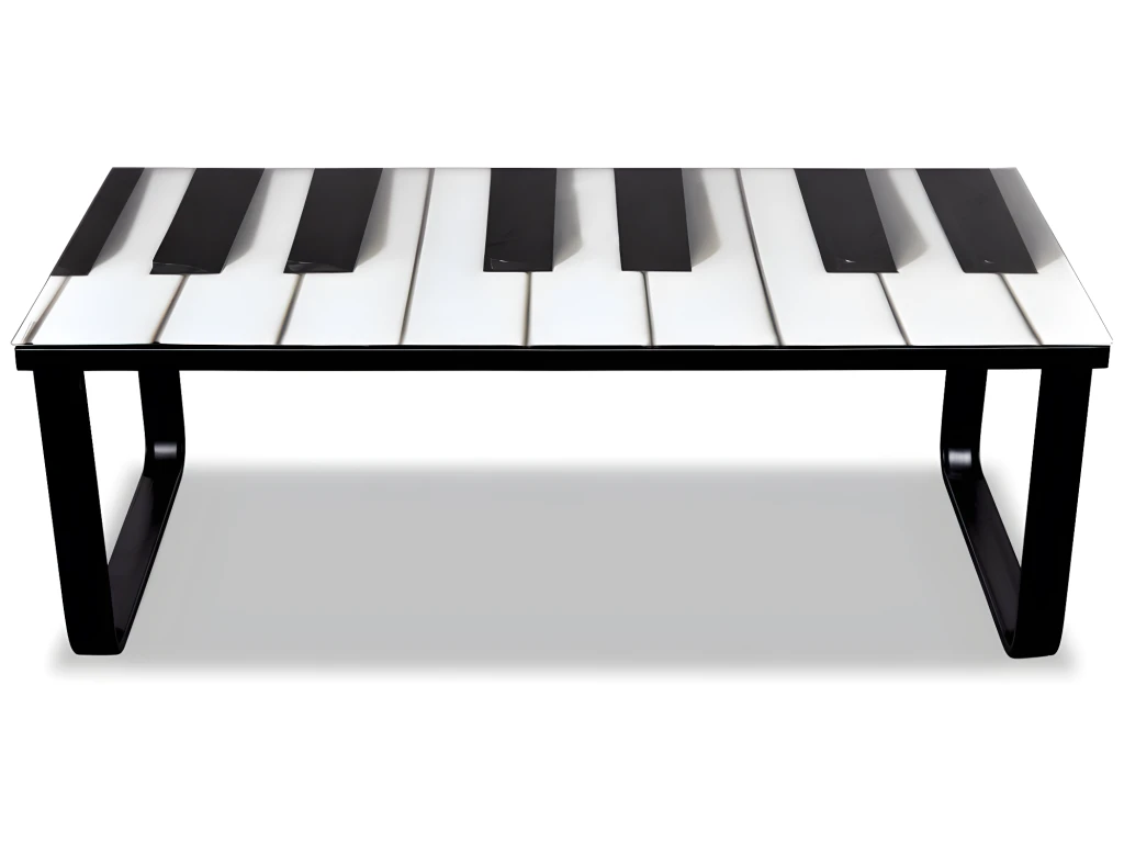 Table Basse De Salon Salle à Manger Design Verre Musique Piano 90 X 45 Cm Noir 0902026 4 Table Basse De Salon Salle à Manger Design Verre Musique Piano 90 X 45 Cm Noir 0902026 – Image 2