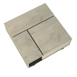 YUMA - Table Basse Relevable Carrée Industrielle Effet Chêne -Pas Cher Mobiliora Magasin table basse 9142383