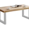 MATIKA - Table Basse Relevable Bois Et Acier Blanc L120 -Pas Cher Mobiliora Magasin table basse 9142397