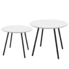 GRACY - Lot De 2 Tables Gigognes Plateaux Effet Granit Blanc -Pas Cher Mobiliora Magasin table basse 9172185