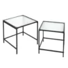 GLASSI - Tables Gigognes Noires Plateau En Verre Texturé -Pas Cher Mobiliora Magasin table basse 9172205