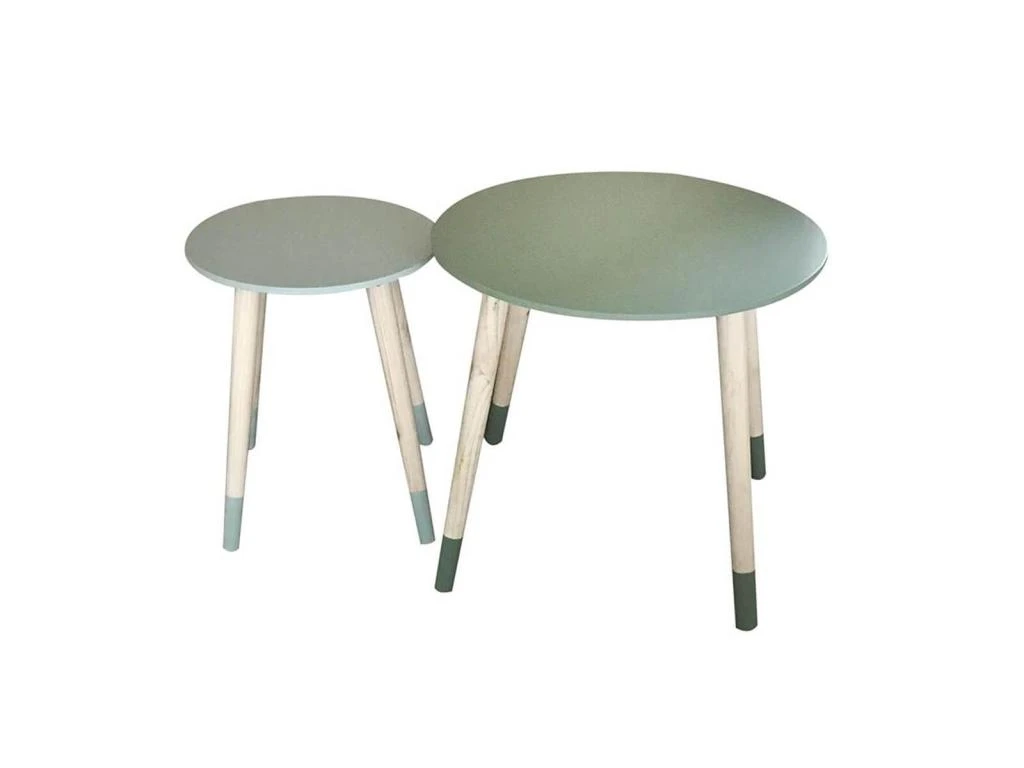 PONY - Tables Gigognes Scandinaves Bicolores Vertes 3 PONY - Tables Gigognes Scandinaves Bicolores Vertes