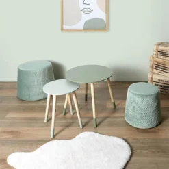 PONY - Tables Gigognes Scandinaves Bicolores Vertes 7 PONY - Tables Gigognes Scandinaves Bicolores Vertes -Pas Cher Mobiliora Magasin table basse 9172263