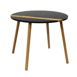 TRAZEN - Lot De 2 Tables Gigognes Noires Et Relief Bambou -Pas Cher Mobiliora Magasin table basse 9172277