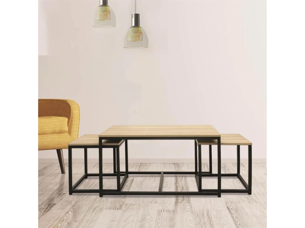 CYBELE - Lot De 3 Tables Basses Gigognes 4 CYBELE - Lot De 3 Tables Basses Gigognes – Image 2