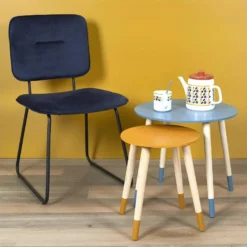 PONY - Tables Gigognes Scandinaves Bicolores Bleu Et Ocre -Pas Cher Mobiliora Magasin table basse 9172315