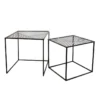 FLORA - Lot De 2 Tables Gigognes Métal Noir Motif Traits -Pas Cher Mobiliora Magasin table basse 9172319