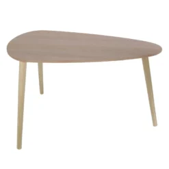 BRUNA - Lot De 2 Tables Gigognes Triangulaires XL Effet Bois -Pas Cher Mobiliora Magasin table basse 9172403