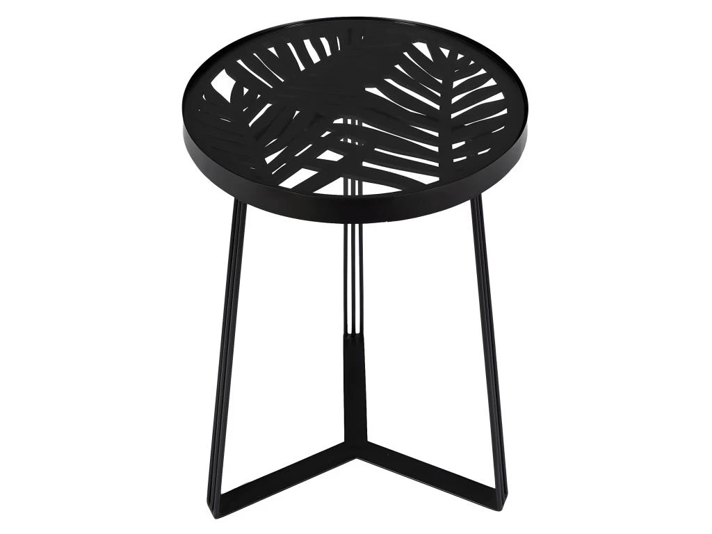 SOVA - Tables Gigognes Noires Motif Feuilles 4 SOVA - Tables Gigognes Noires Motif Feuilles – Image 2