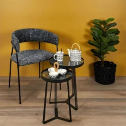 SOVA - Tables Gigognes Noires Motif Feuilles 9 SOVA - Tables Gigognes Noires Motif Feuilles -Pas Cher Mobiliora Magasin table basse 9172419