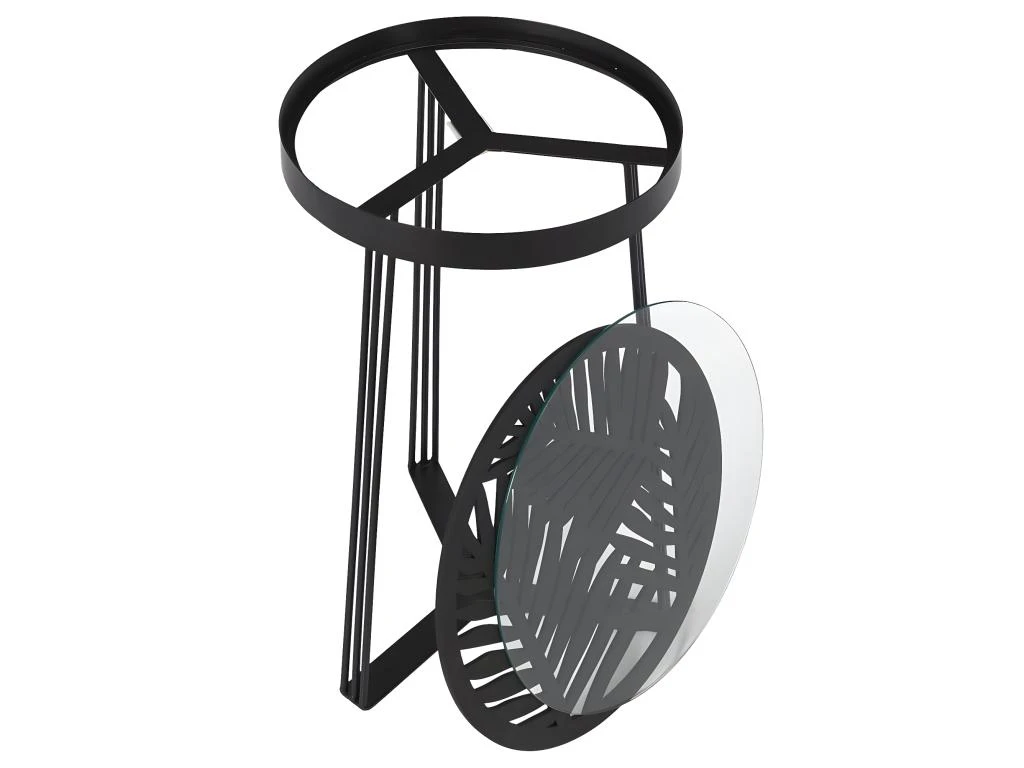 SOVA - Tables Gigognes Noires Motif Feuilles 7 SOVA - Tables Gigognes Noires Motif Feuilles – Image 5