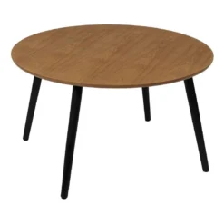 SISKA - Duo De Tables Gigognes Bois Piètement Métal Noir -Pas Cher Mobiliora Magasin table basse 9172441