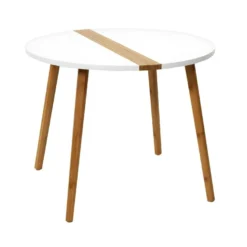 TRAZEN - Lot De 2 Tables Gigognes Blanches Et Relief Bambou 10 TRAZEN - Lot De 2 Tables Gigognes Blanches Et Relief Bambou -Pas Cher Mobiliora Magasin table basse 9172501