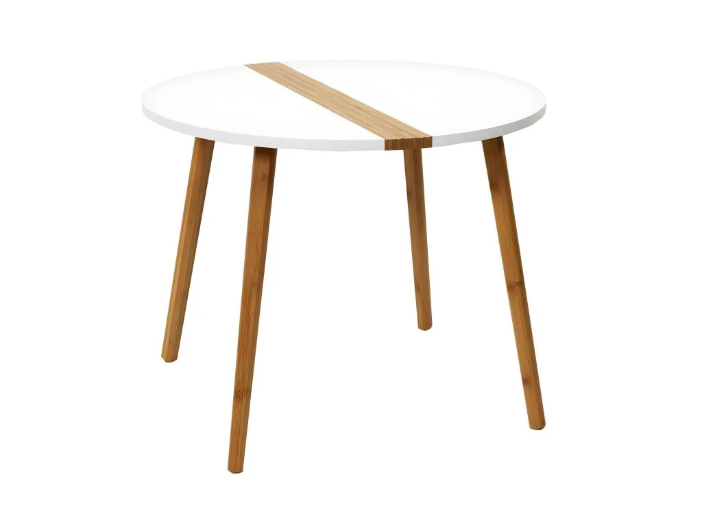 TRAZEN - Lot De 2 Tables Gigognes Blanches Et Relief Bambou 6 TRAZEN - Lot De 2 Tables Gigognes Blanches Et Relief Bambou – Image 4