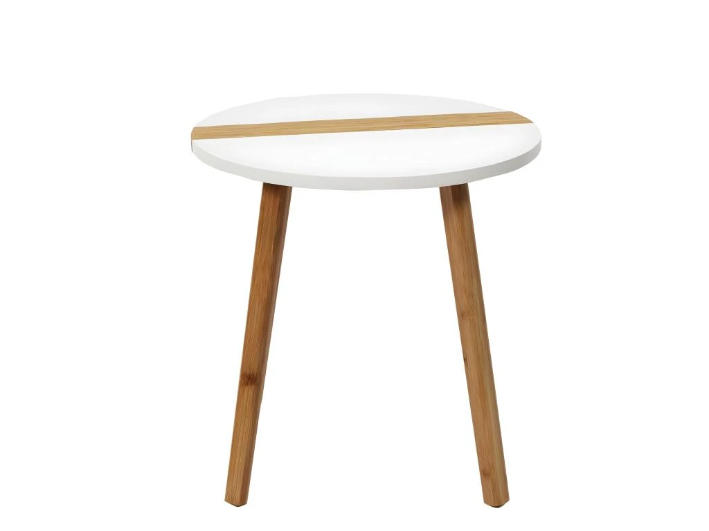 TRAZEN - Lot De 2 Tables Gigognes Blanches Et Relief Bambou 7 TRAZEN - Lot De 2 Tables Gigognes Blanches Et Relief Bambou – Image 5