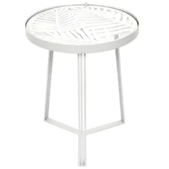 SOVA - Tables Gigognes Blanches Motif Feuilles 10 SOVA - Tables Gigognes Blanches Motif Feuilles -Pas Cher Mobiliora Magasin table basse 9172547