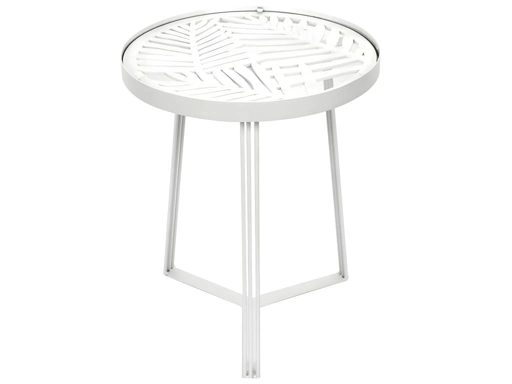 SOVA - Tables Gigognes Blanches Motif Feuilles 6 SOVA - Tables Gigognes Blanches Motif Feuilles – Image 4