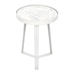SOVA - Tables Gigognes Blanches Motif Feuilles 11 SOVA - Tables Gigognes Blanches Motif Feuilles -Pas Cher Mobiliora Magasin table basse 9172549