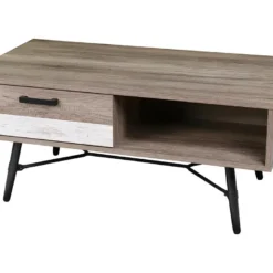 Table Basse 1 Tiroir Romy - Naturel Fonce
