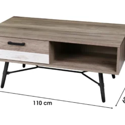 Table Basse 1 Tiroir Romy - Naturel Fonce 7 Table Basse 1 Tiroir Romy - Naturel Fonce -Pas Cher Mobiliora Magasin table basse 9235295