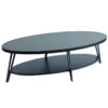 LAUREN - Table Basse Ovale Plateau Céramique Piètement Noir -Pas Cher Mobiliora Magasin table basse 9318825