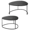 Set De 2 Tables Gigognes Œuf Métal Noir -Pas Cher Mobiliora Magasin table basse 9318833