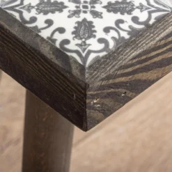 Table D'appoint Carrée Götene Trépied 45 X 32 X 32 Cm Effet Bois Foncé / à Motifs [en.casa] -Pas Cher Mobiliora Magasin table basse 9450253