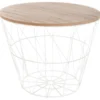 Table à Café En Métal Blanc Et Plateau En Bois H 30.5 Cm 2 Table à Café En Métal Blanc Et Plateau En Bois H 30.5 Cm -Pas Cher Mobiliora Magasin table basse 9456593