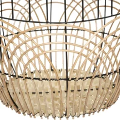 Lot De 2 Tables D'appoint Gigognes En Métal Noir Et Rotin -Pas Cher Mobiliora Magasin table basse 9457917