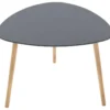 Table à Café En Bois Gris Foncé Et Pieds En Bois Naturel -Pas Cher Mobiliora Magasin table basse 9458049