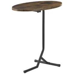 Table D'appoint Ovale Karlebo 55 X 60 X 30 Cm Effet Bois Foncé [en.casa] -Pas Cher Mobiliora Magasin table basse 9458245