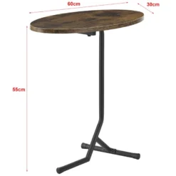 Table D'appoint Ovale Karlebo 55 X 60 X 30 Cm Effet Bois Foncé [en.casa] -Pas Cher Mobiliora Magasin table basse 9458247