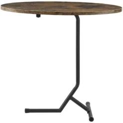 Table D'appoint Ovale Karlebo 55 X 60 X 30 Cm Effet Bois Foncé [en.casa] -Pas Cher Mobiliora Magasin table basse 9458249
