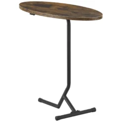 Table D'appoint Ovale Karlebo 55 X 60 X 30 Cm Effet Bois Foncé [en.casa] -Pas Cher Mobiliora Magasin table basse 9458251