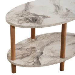 Table Basse Ovale Højreby 43 X 70 X 44 Cm Marbre Crème [en.casa] -Pas Cher Mobiliora Magasin table basse 9503051