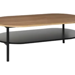 Table Basse En Bois Et Métal Noir 110 X 60 Cm