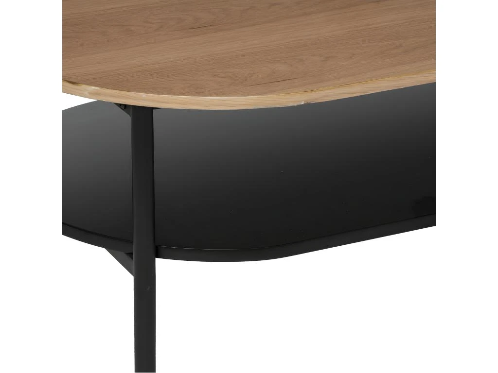 Table Basse En Bois Et Métal Noir 110 X 60 Cm 4 Table Basse En Bois Et Métal Noir 110 X 60 Cm – Image 2