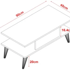 Table Basse Melhus Avec Espace De Rangement 40 X 90 X 45 Cm Blanc [en.casa] -Pas Cher Mobiliora Magasin table basse 9503347