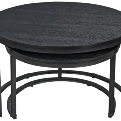 Set De 2 Tables Basses Christchurch Rondes Gigognes Noir [en.casa] -Pas Cher Mobiliora Magasin table basse 9503397