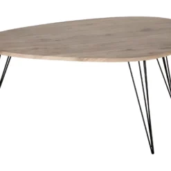 Table Basse En Bois Et Pieds En Métal Noir 97 X 65 X H 50 Cm