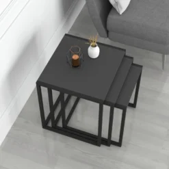 Lot De 3 Tables D'appoint Sunnfjord Gigognes Anthracite [en.casa] -Pas Cher Mobiliora Magasin table basse 9513287