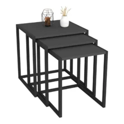 Lot De 3 Tables D'appoint Sunnfjord Gigognes Anthracite [en.casa] -Pas Cher Mobiliora Magasin table basse 9513291