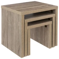 Lot 3 Tables Gigognes Coloris Bois Naturel H 45 H 37 Et H 30 Cm -Pas Cher Mobiliora Magasin table basse 9513335