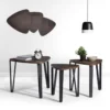 Ensemble De 3 Tables Gigognes Au Style Industriel Noir Et Bois KAUWHATA MDF HM -Pas Cher Mobiliora Magasin table basse 9513439