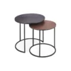 Tables D'appoint Gigognes Rondes En Métal Bicolore Collection LIVOS. Meuble Style Industriel