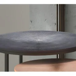 Tables D'appoint Gigognes Rondes En Métal Bicolore Collection LIVOS. Meuble Style Industriel -Pas Cher Mobiliora Magasin table basse 9513773