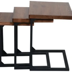 Lot De 3 Tables D'appoint Rørvig Gigognes Pour Salon Noir / Pin Lasuré [en.casa] -Pas Cher Mobiliora Magasin table basse 9513825